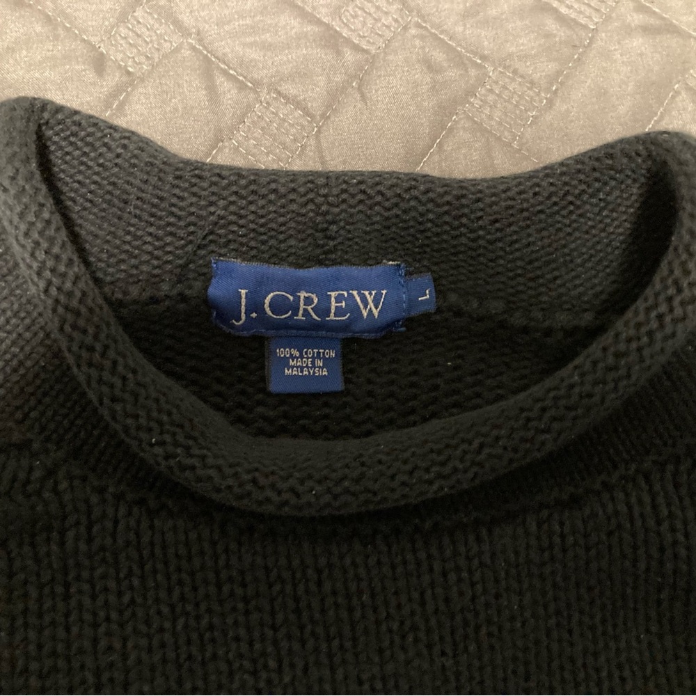 J. Crew Men's Black Cotton Sweater